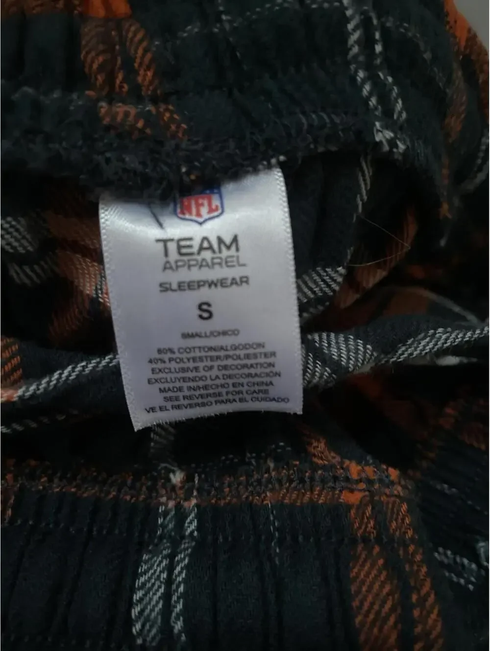Chicago Bears Plaid Flannel Lounge Pants Small